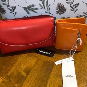 Urban Outfitters Bold Red and Orange Wallet Duo